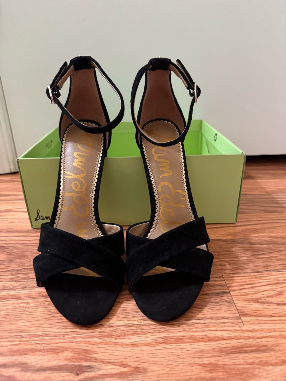 Sam Edelman Yennia Black Suede Ankle Strap Sandals